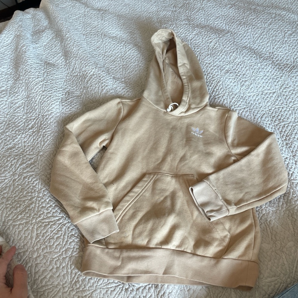 Adidas kid's tan neutral Hoodie size 7/8